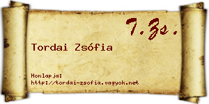 Tordai Zsófia névjegykártya